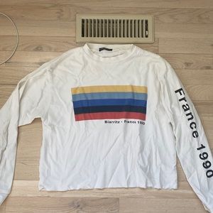 Long sleeve white brandy Melville shirt